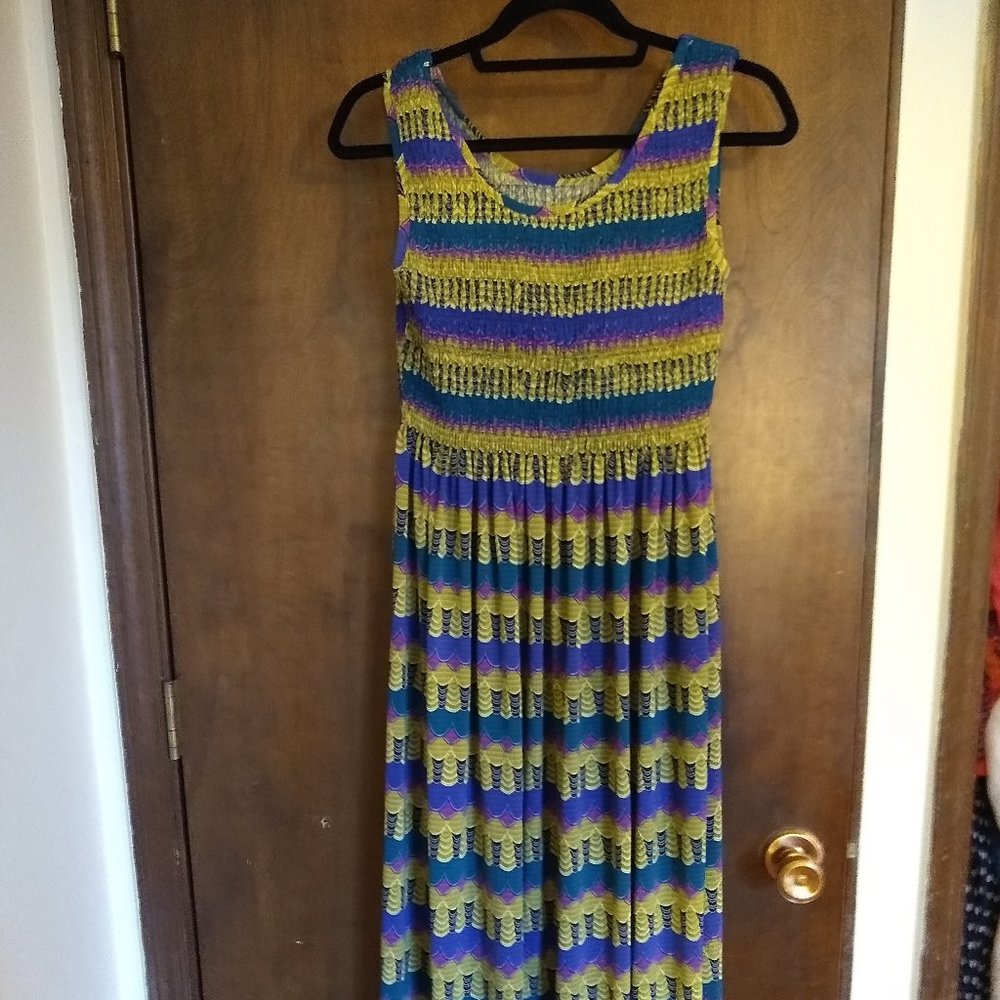 Yellow/Blue/Purple Maxi Dress